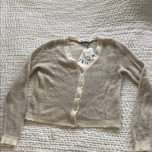 Zara Beige Women's Cardigan - Picture 1 of 7